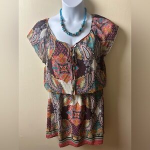 Bohemian Paisley Print Dress